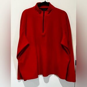 Lands' End Bold Red Fleece Pullover